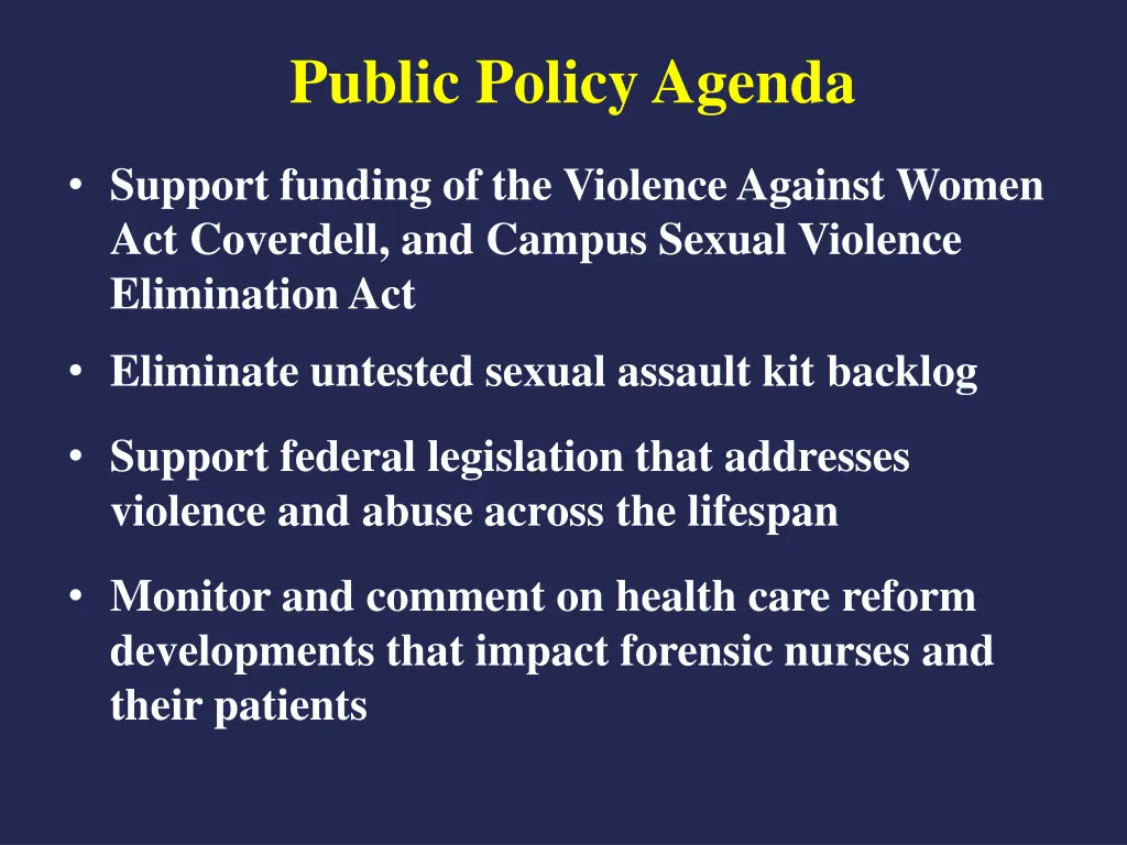 public policy agenda
