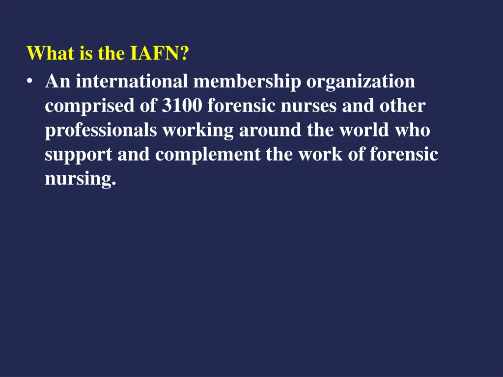 what is the iafn an international membership