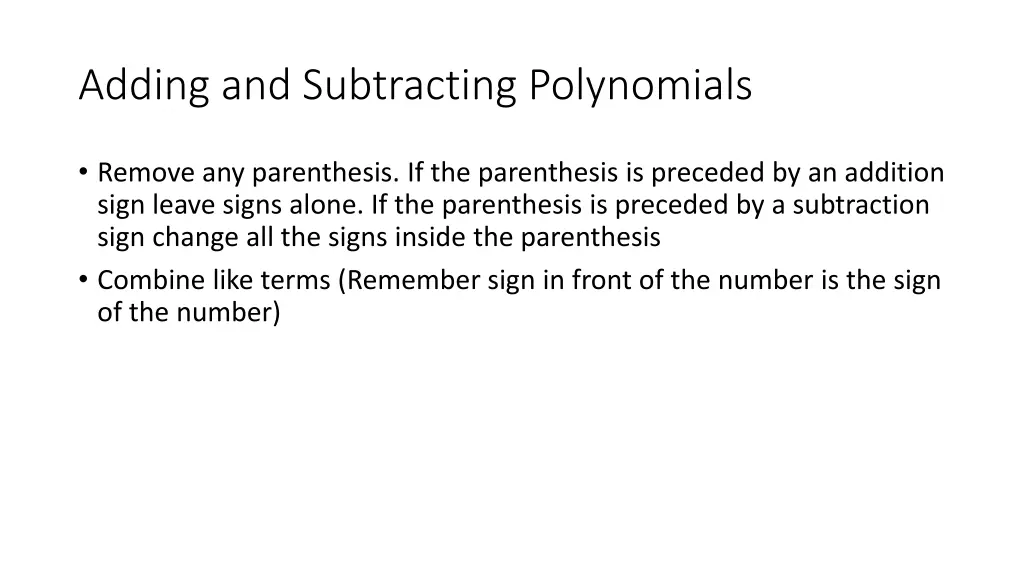 adding and subtracting polynomials