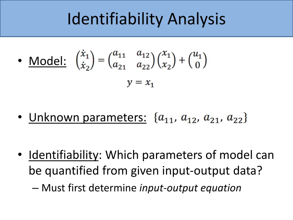 identifiability analysis