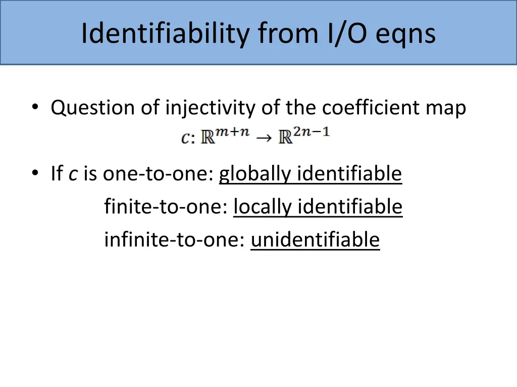 identifiability from i o eqns