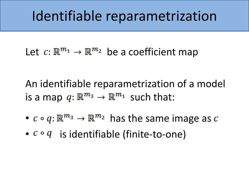 identifiable reparametrization