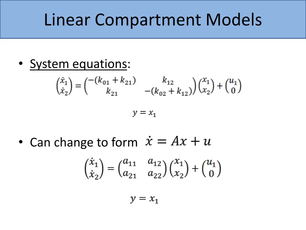 linear compartment models