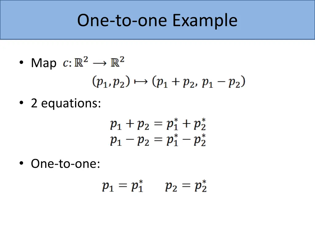 one to one example