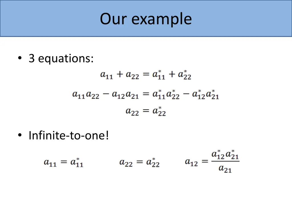 our example