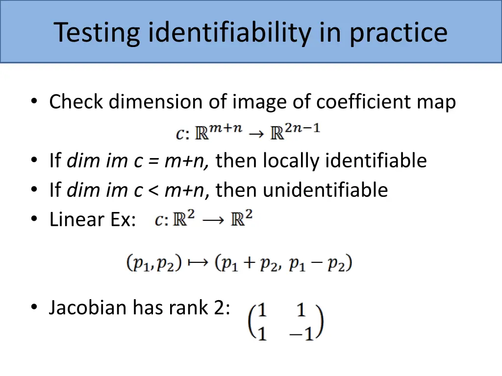 testing identifiability in practice