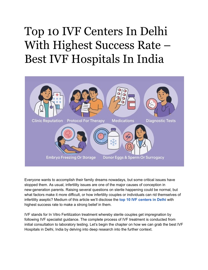 top 10 ivf centers in delhi with highest success