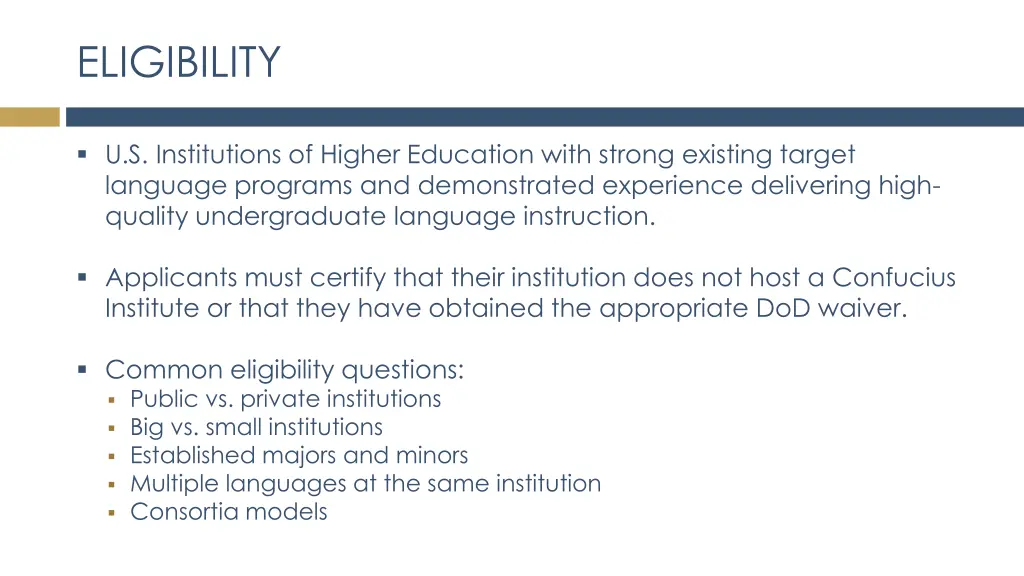 eligibility