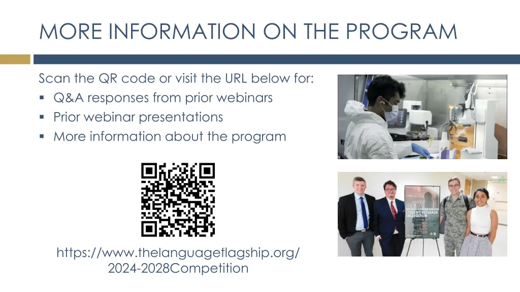 more information on the program