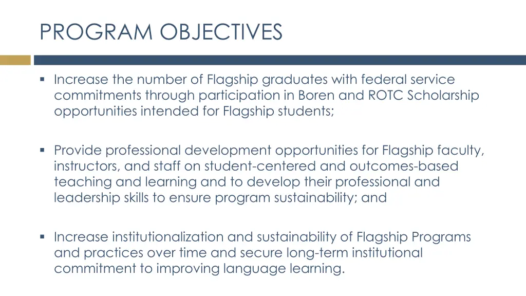 program objectives 2