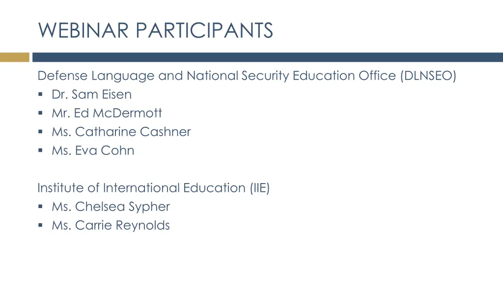 webinar participants