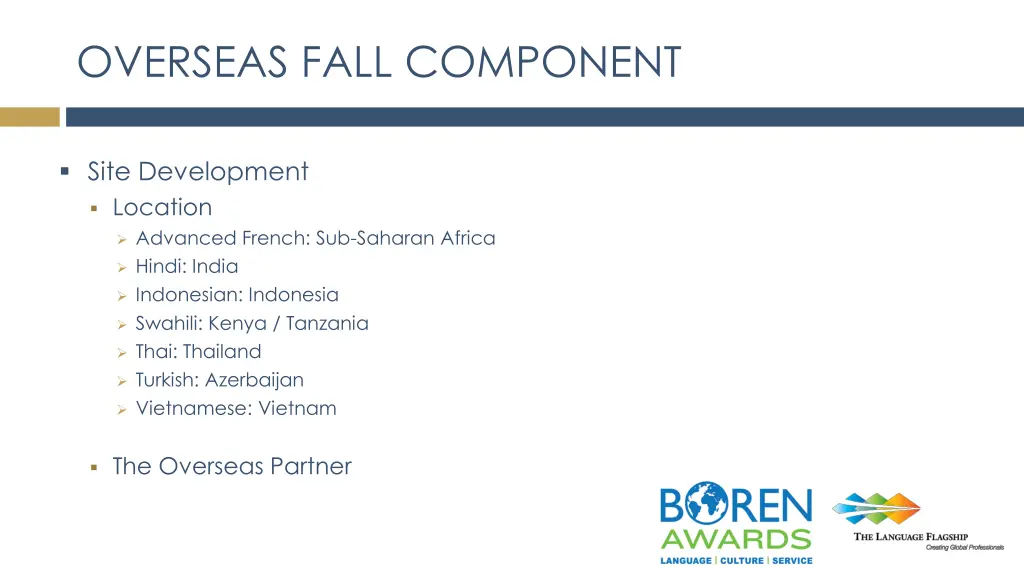 overseas fall component
