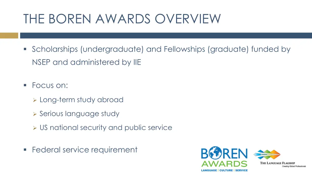the boren awards overview