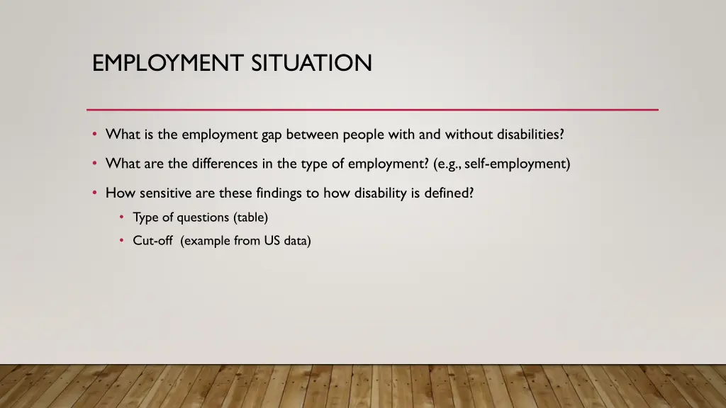 employment situation