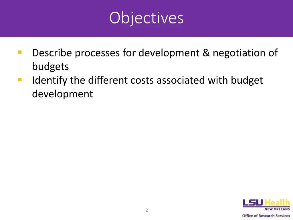 objectives