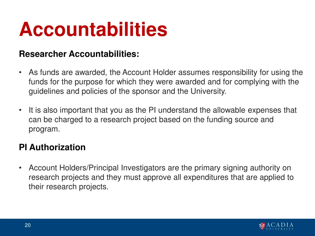 accountabilities