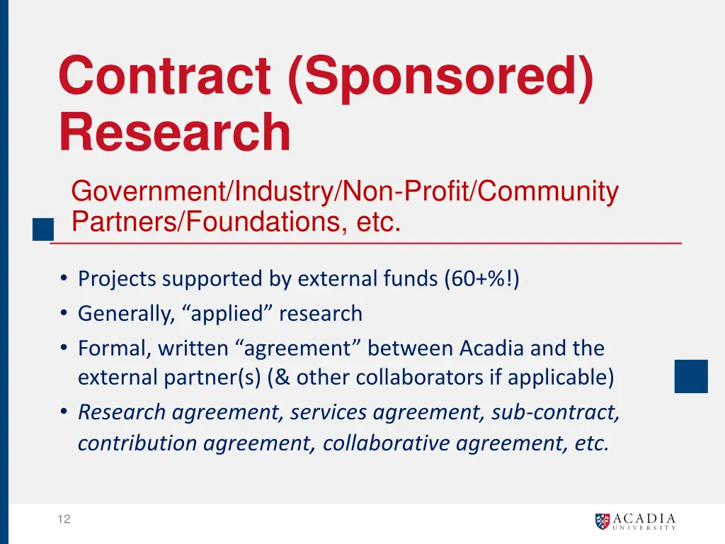 contract sponsored research government industry