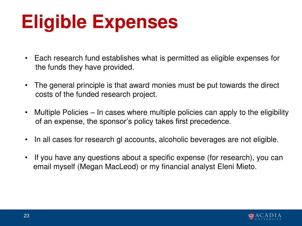 eligible expenses