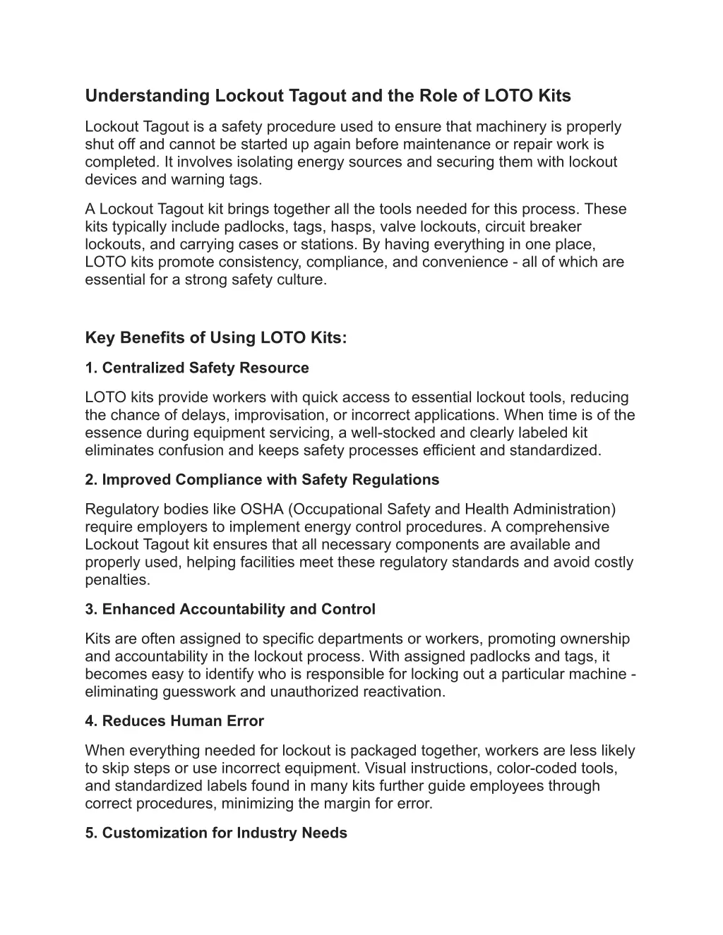 understanding lockout tagout and the role of loto