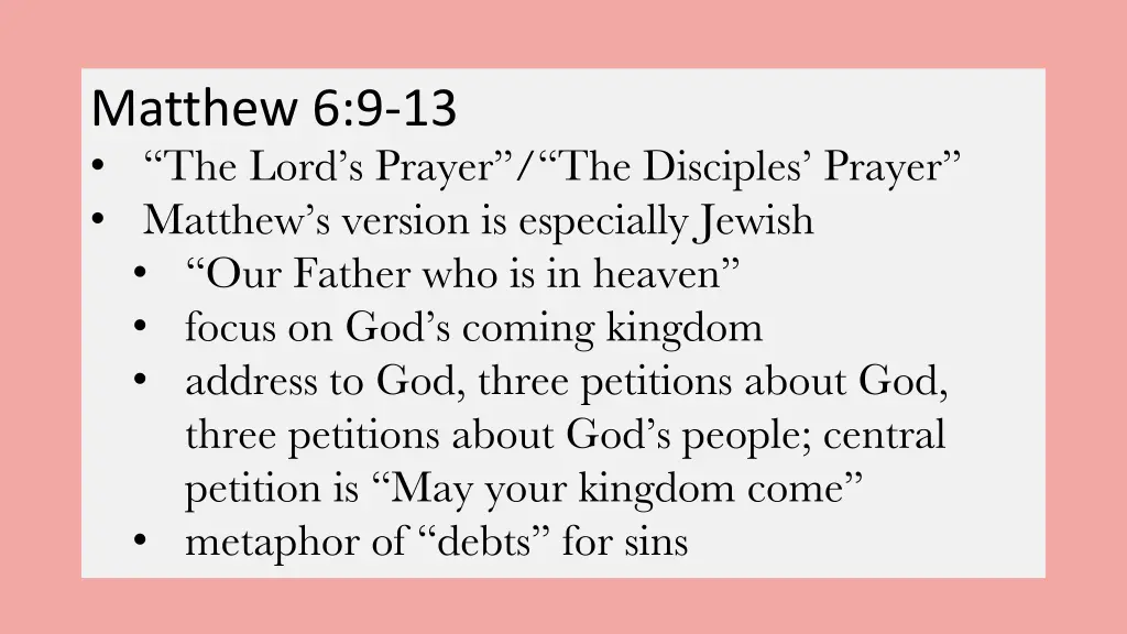 matthew 6 9 13 the lord s prayer the disciples