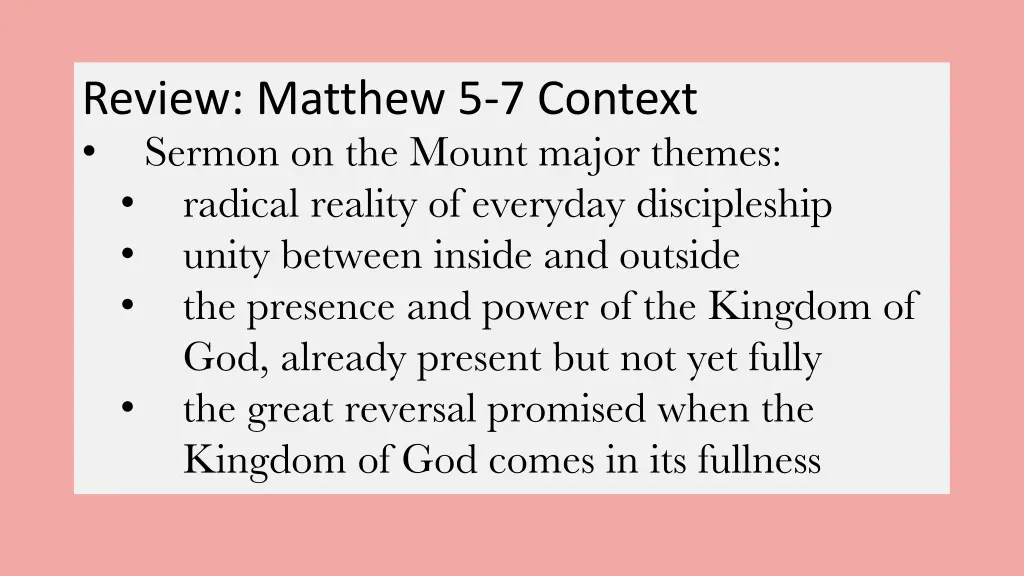 review matthew 5 7 context sermon on the mount 1
