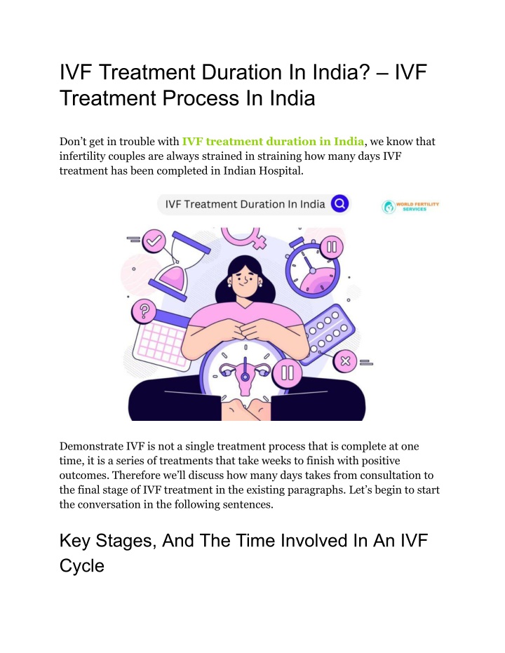ivf treatment duration in india ivf treatment
