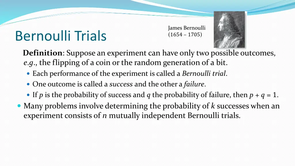 james bernoulli 1654 1705