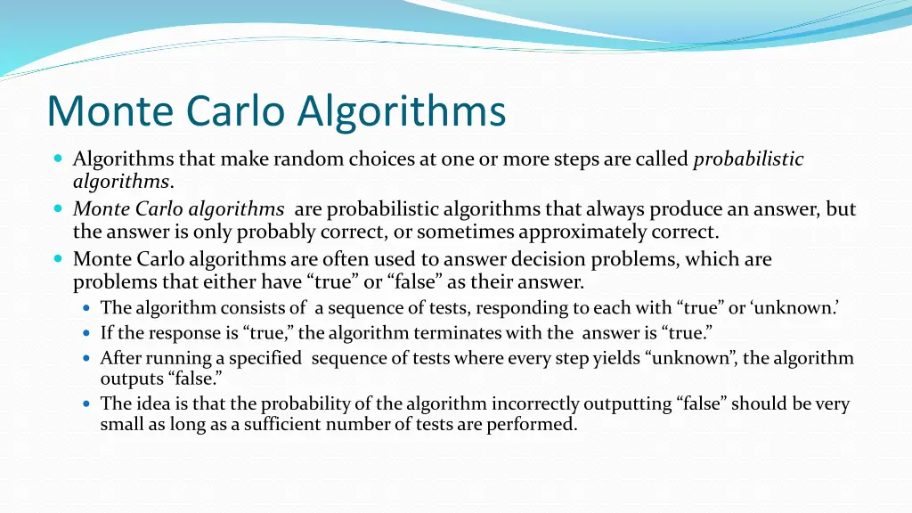 monte carlo algorithms