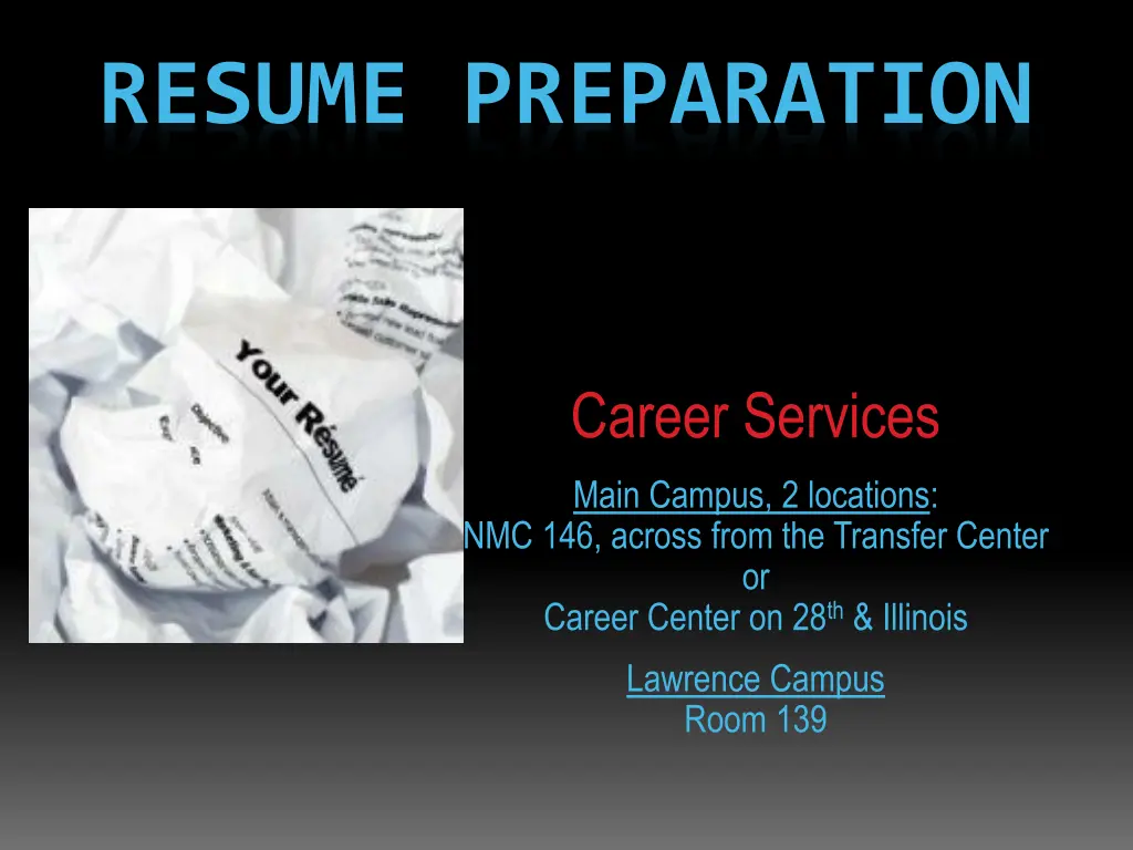 resume preparation