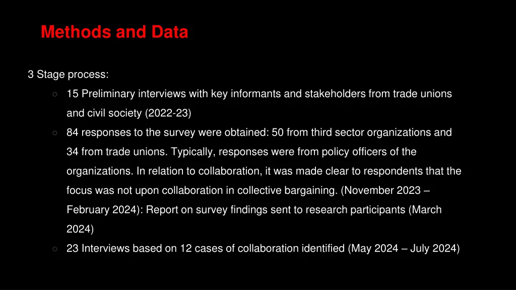 methods and data