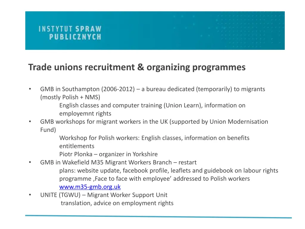 trade unions recruitment organizing programmes 1