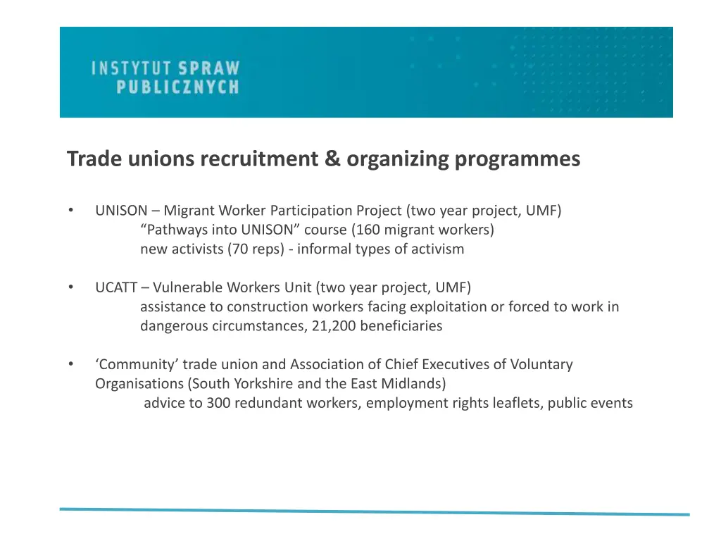 trade unions recruitment organizing programmes 2
