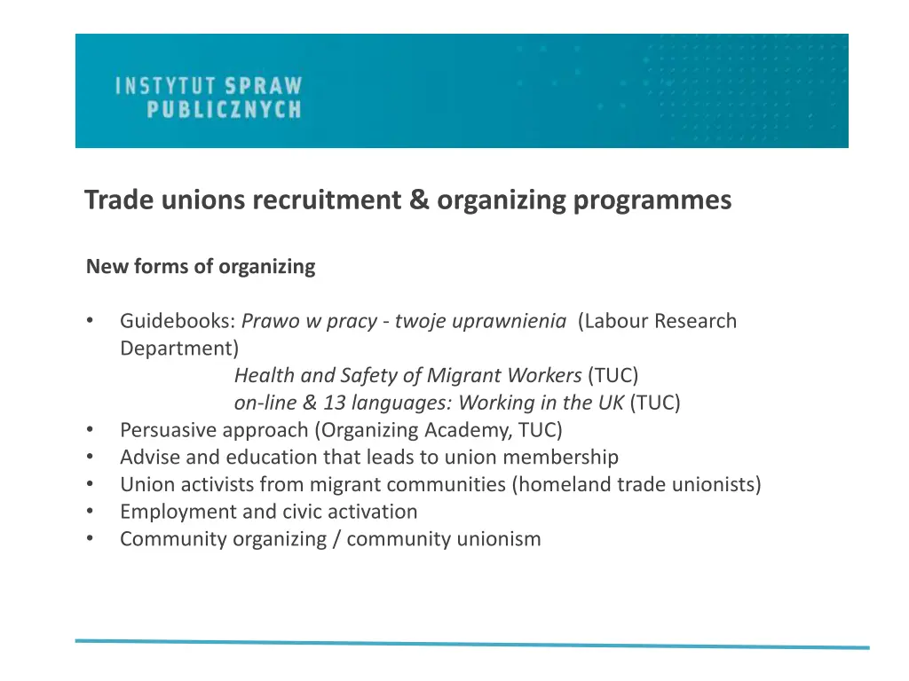 trade unions recruitment organizing programmes 3