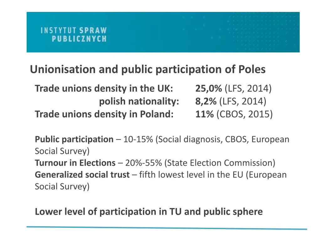 unionisation and public participation of poles