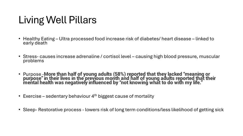 living well pillars