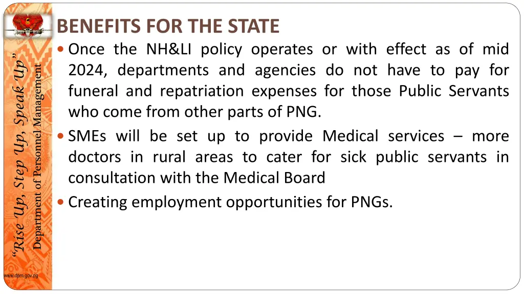 benefits for the state once the nh li policy