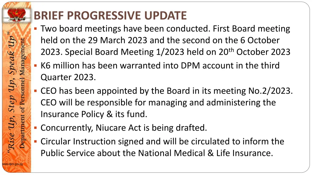brief progressive update two board meetings have