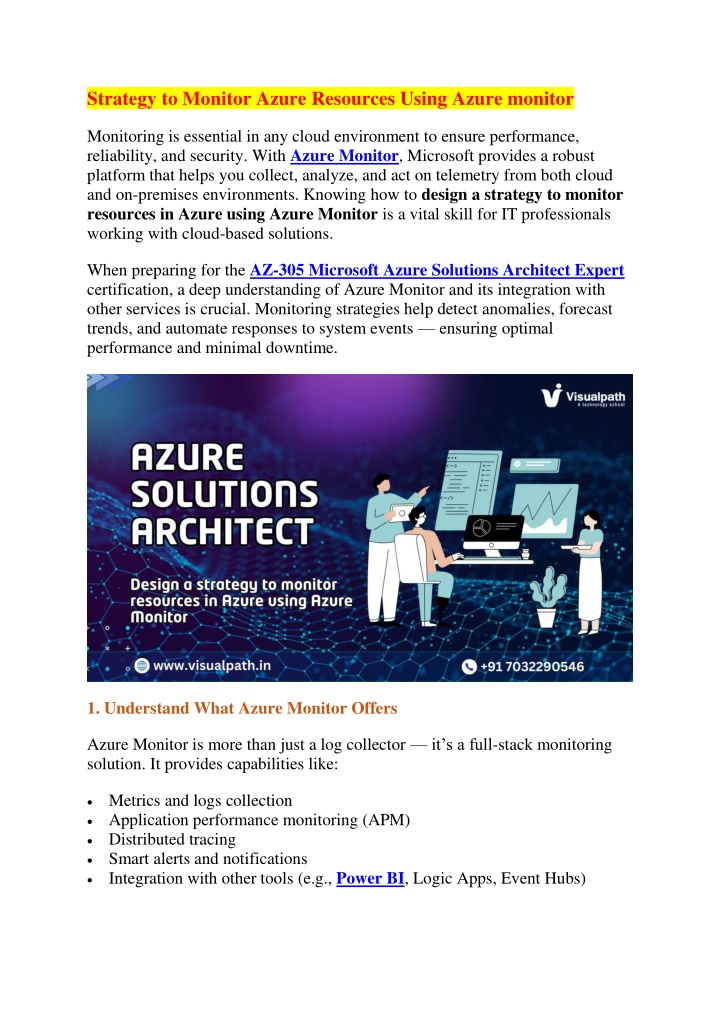 strategy to monitor azure resources using azure