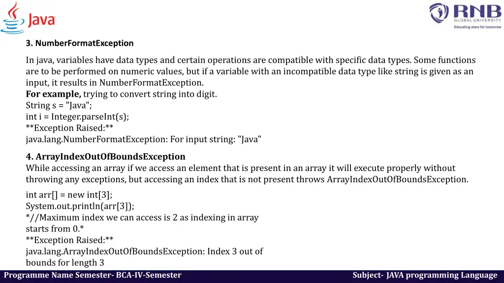 3 numberformatexception