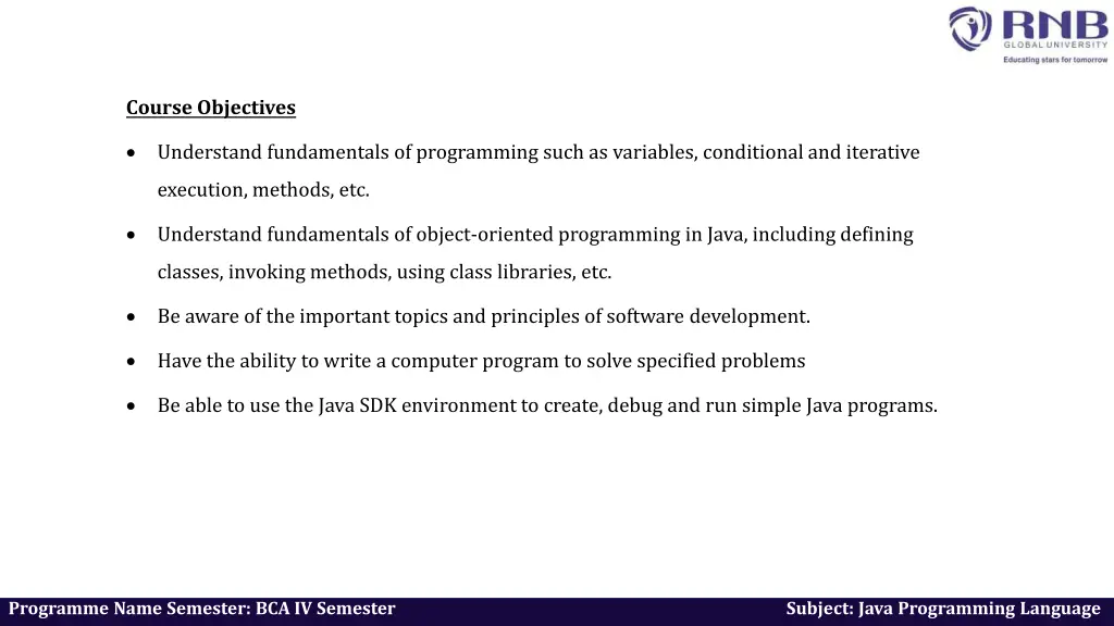 course objectives