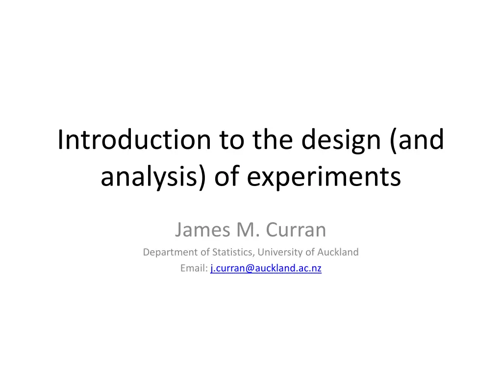 introduction to the design and analysis