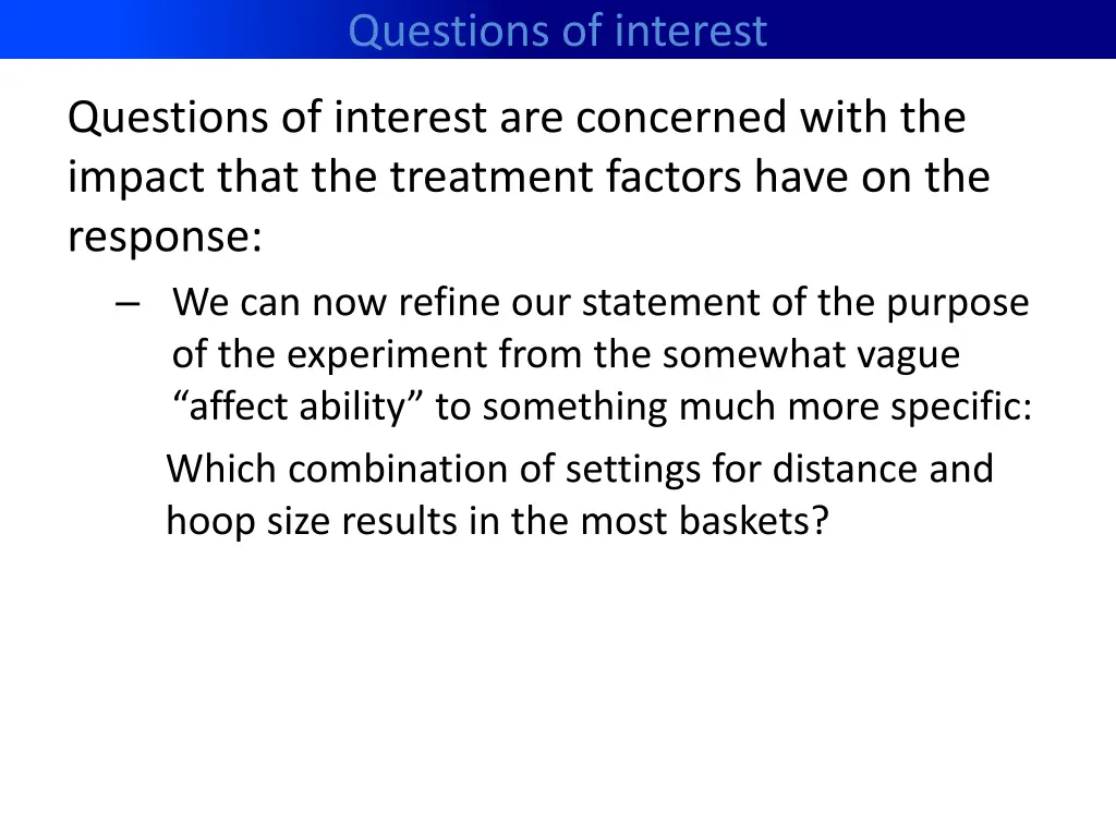 questions of interest