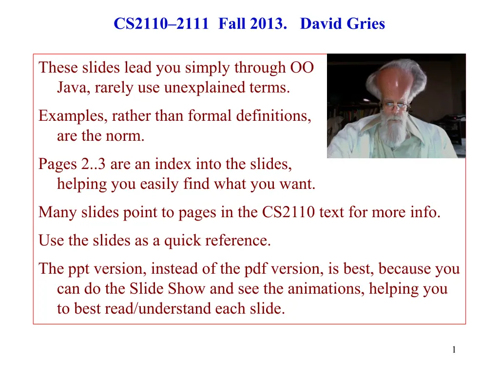 cs2110 2111 fall 2013 david gries