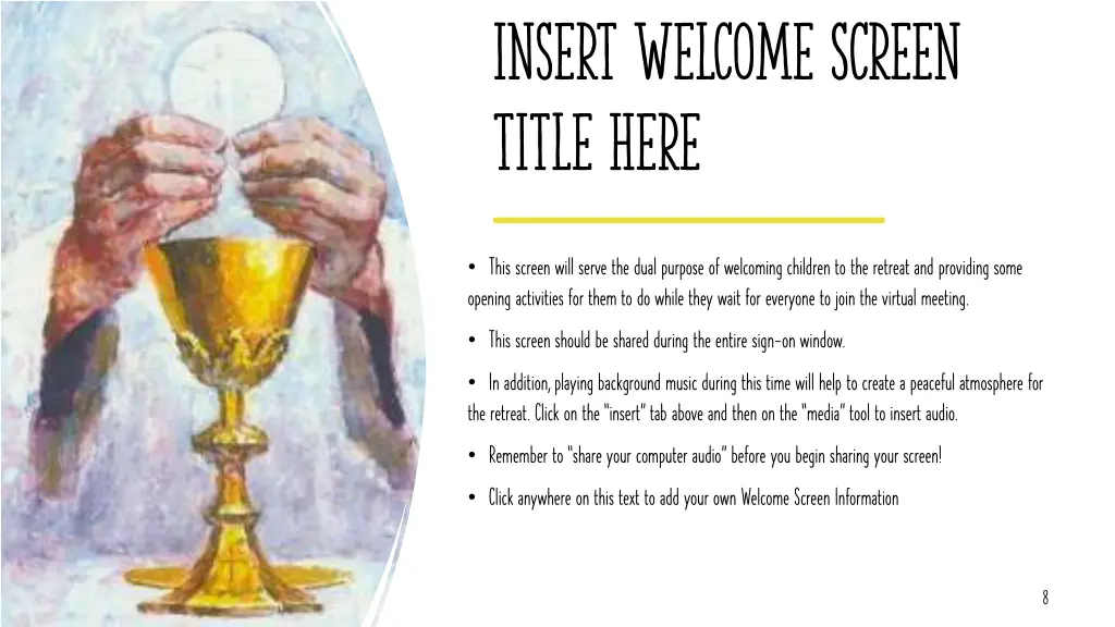 insert welcome screen title here