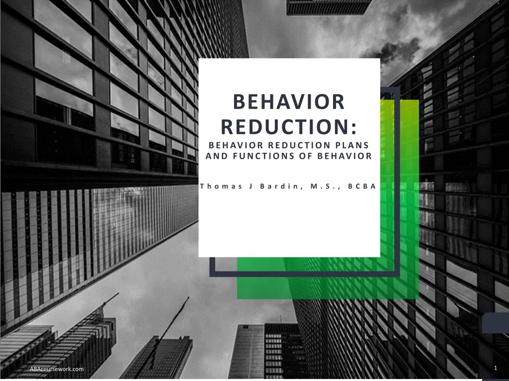 behavior reduction behavior reduction plans
