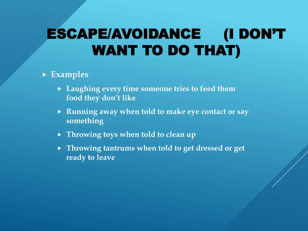 escape avoidance i don t escape avoidance