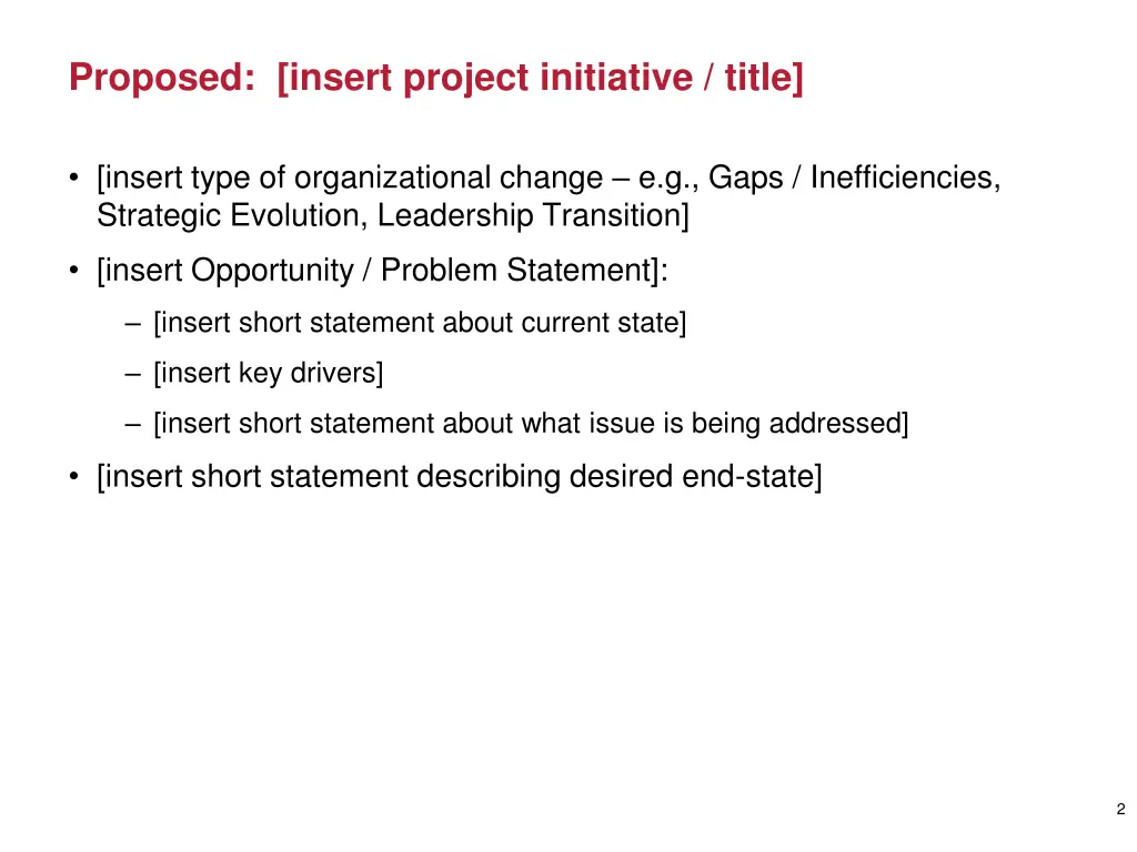 proposed insert project initiative title
