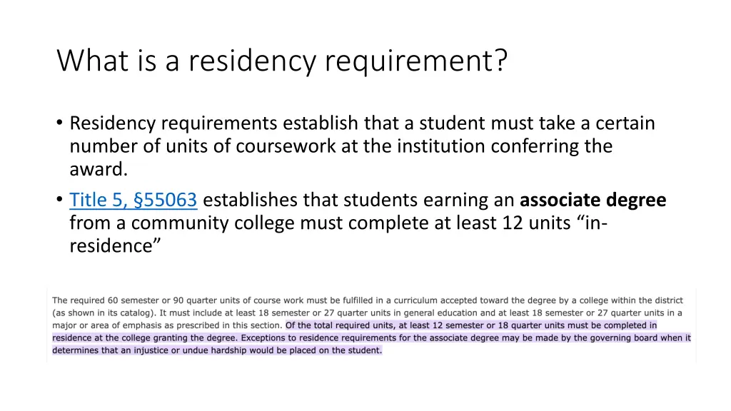 what is a residency requirement