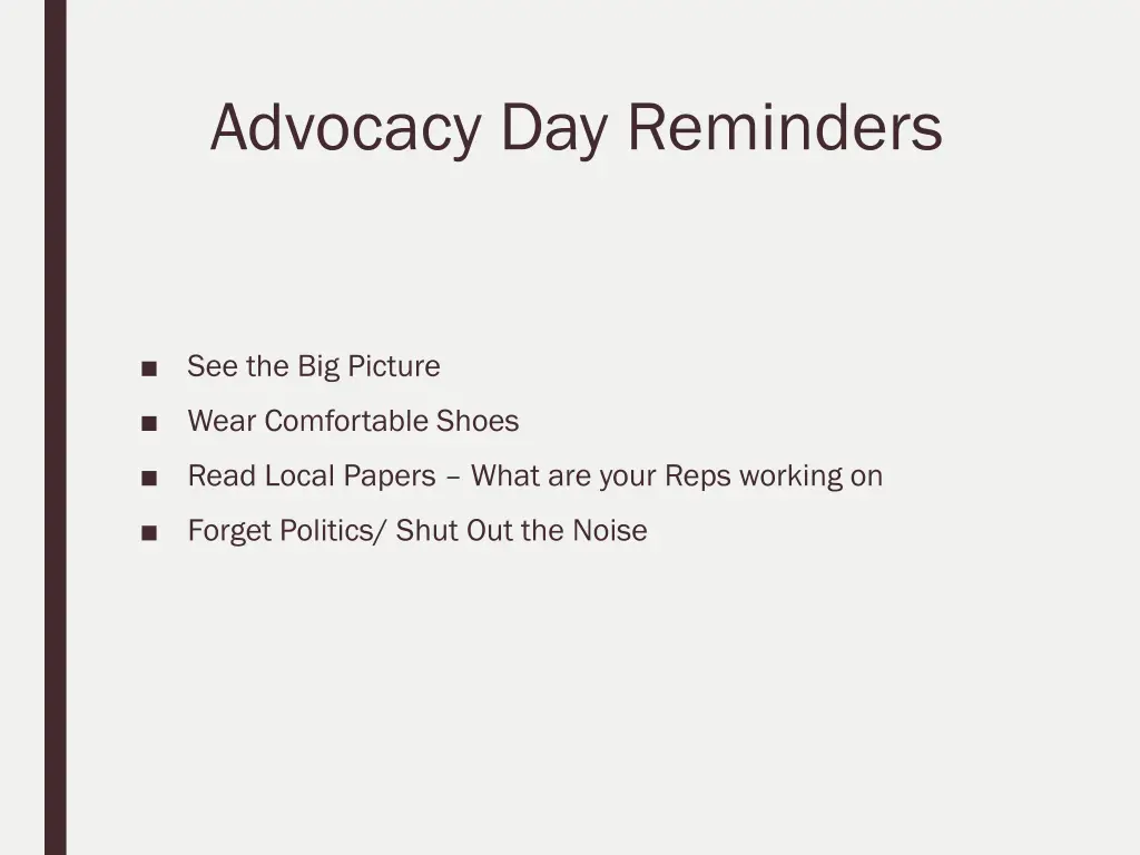 advocacy day reminders