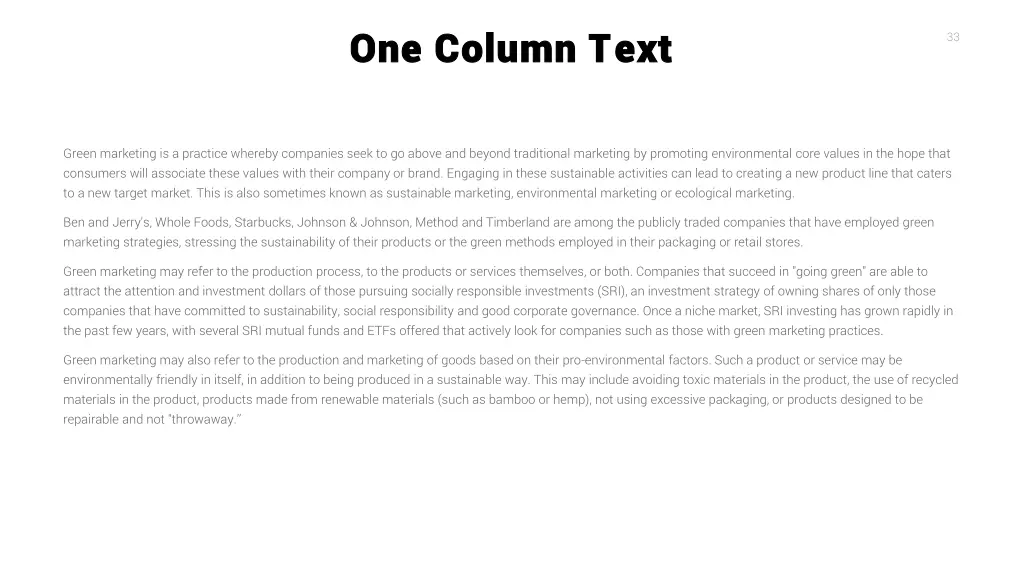 one column text one column text